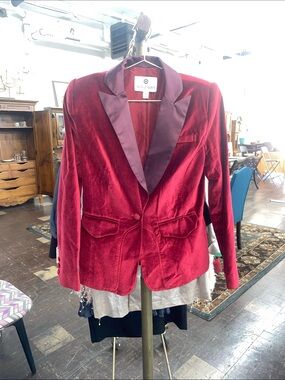 Altuzarra For Target Red Velvet Blazer with Satin Lapel